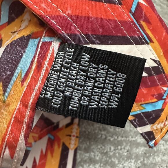 Rock & Roll Denim Shirt Mens XL Orange Blue Western Pearl Snap Aztec Retro - Picture 8 of 12